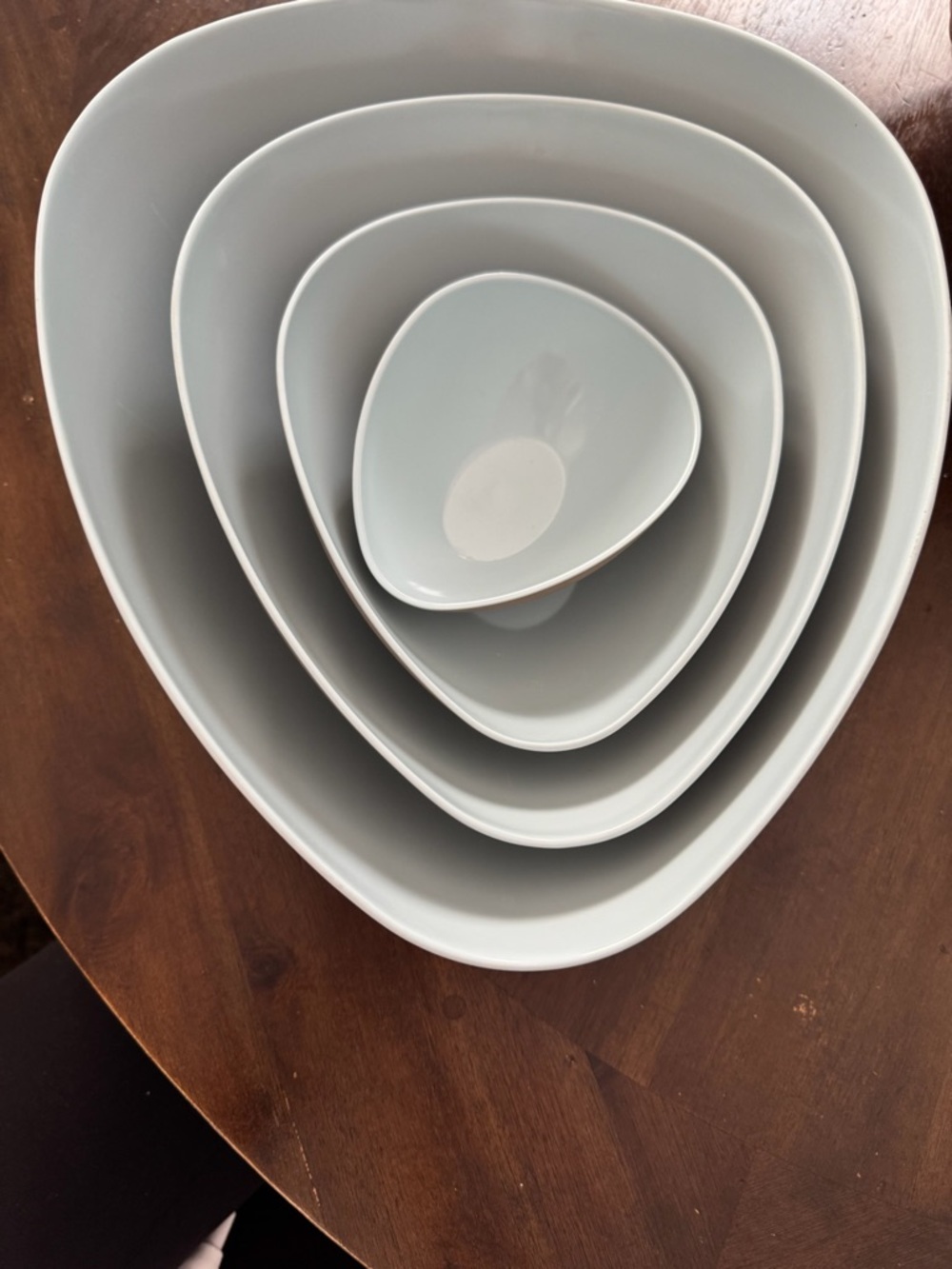 Nested Triangular Mixing Bowls - Light Blue Set - Picture 2 of 15